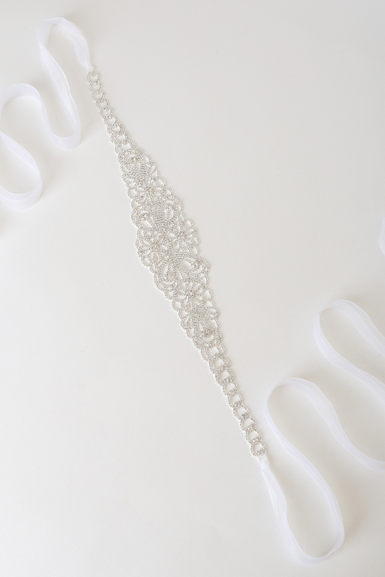 Sparkling Love Silver Rhinestone Bridal Belt 2