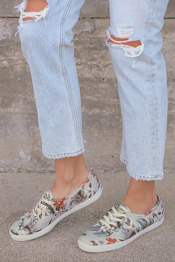 Champion Cream Tropical Print Sneakers 4