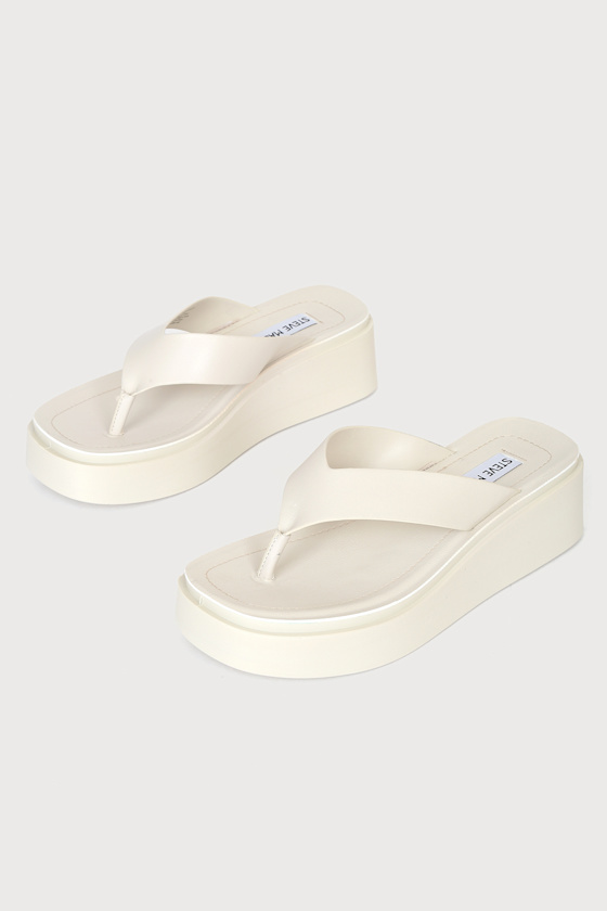 white platform thong flip flops