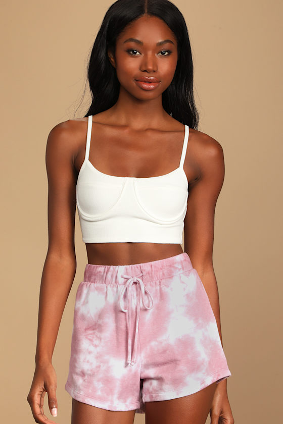 Boost of Confidence White Ribbed Underwire Cropped Tank Top 8