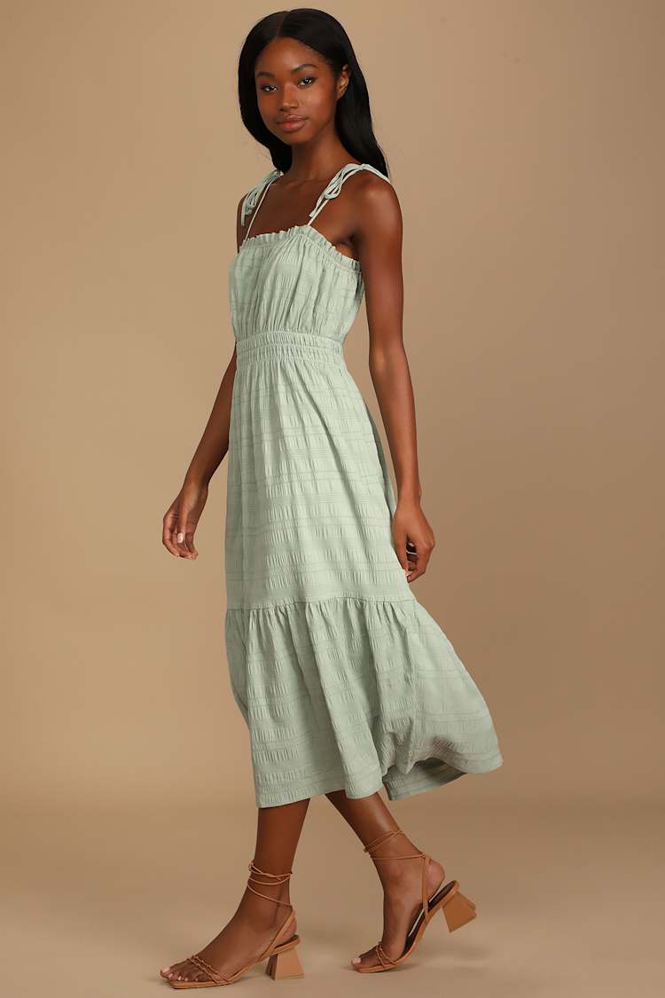 sage green jacquard dress Elpis Cowl Button Satin Maxi Dress Mint main image 1