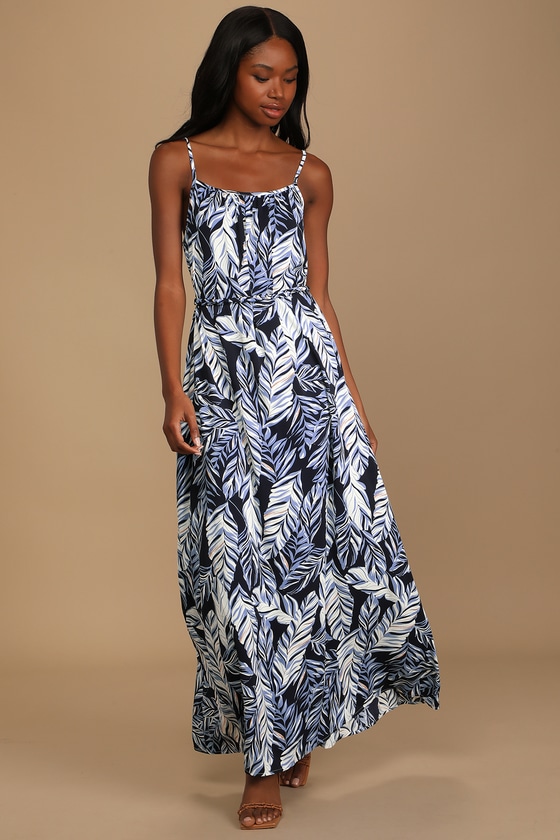 Blue clearance leaf dress
