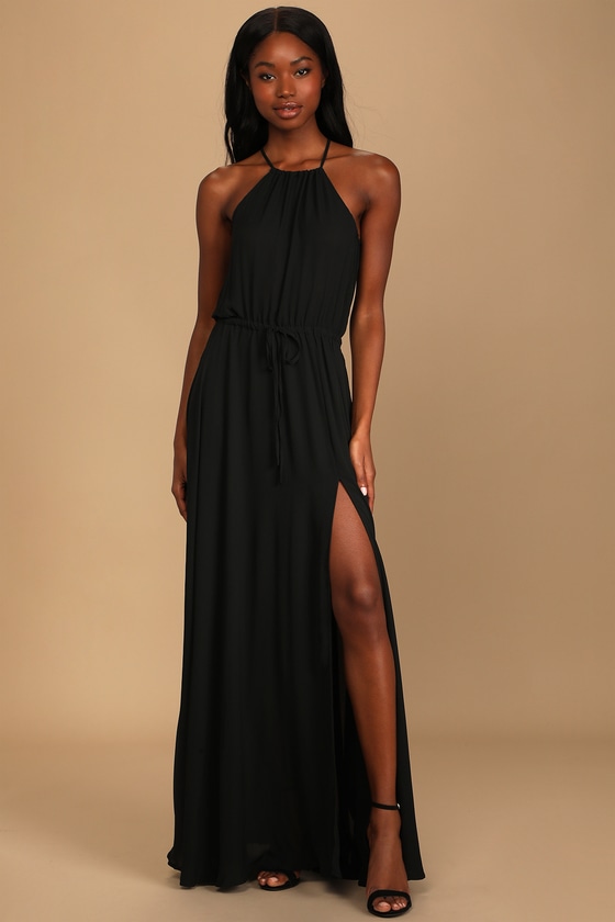 lulus black maxi