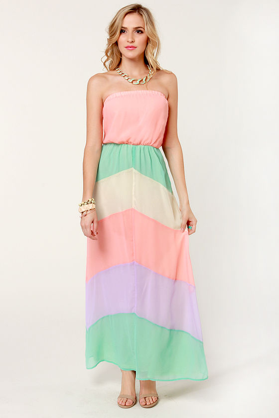 Pretty Maxi Dress - Pastel Dress - Strapless Dress - $44.00 - Lulus