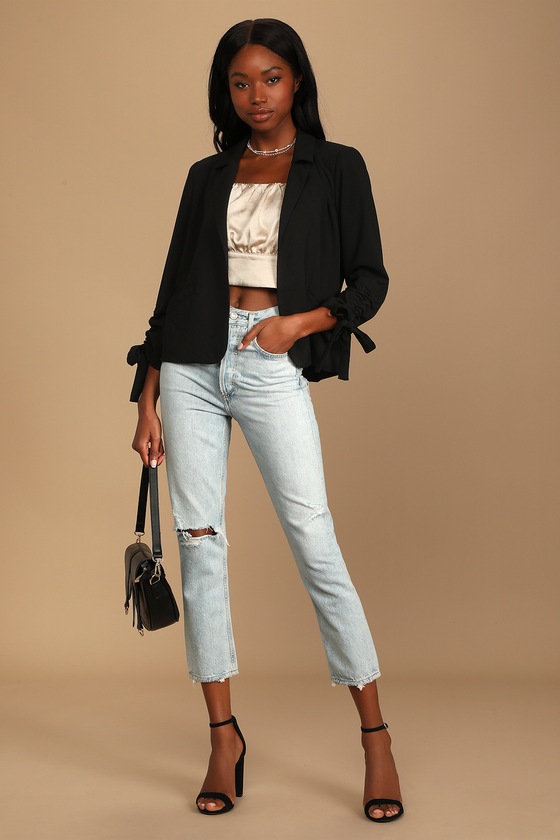 Ruched blazer deals