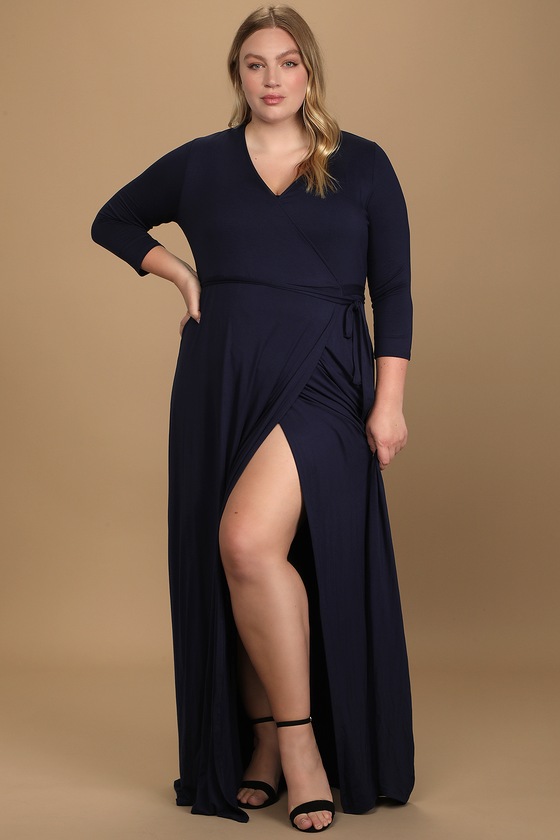 navy wrap dress for wedding