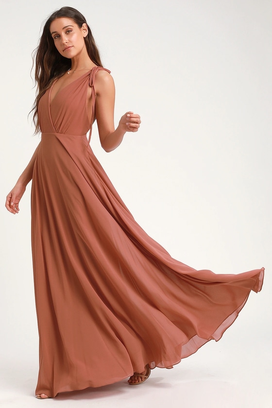Rusty Rose Maxi Dress - Backless Maxi Dress - Rusty Rose Gown - Lulus