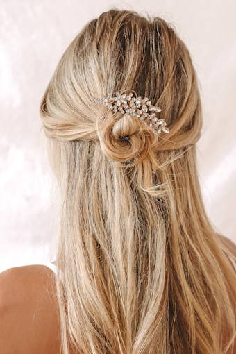 Perfect Finale Gold Rhinestone Barrette 3