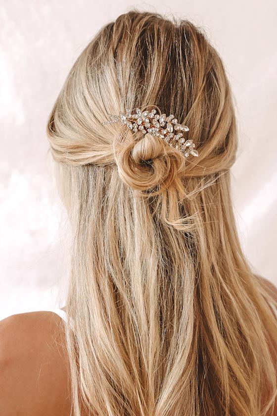 Perfect Finale Gold Rhinestone Barrette 3