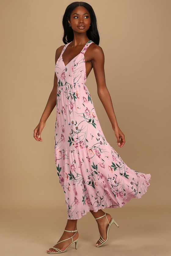 pink tea dress midi