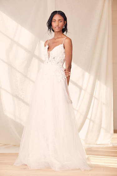 White Embroidered Dress - Floral Applique Dress - Wedding Dress - Lulus