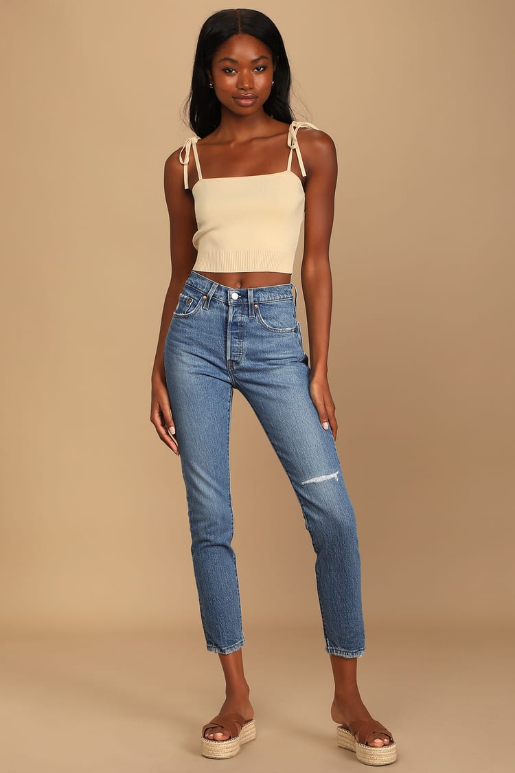 Levi's 501 Skinny - Medium Wash Jeans - Women's Denim Jeans - Lulus
