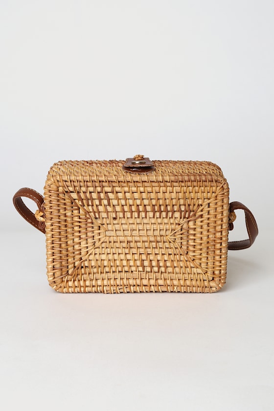 Summer Cute Brown Straw Mini Crossbody Bag 1