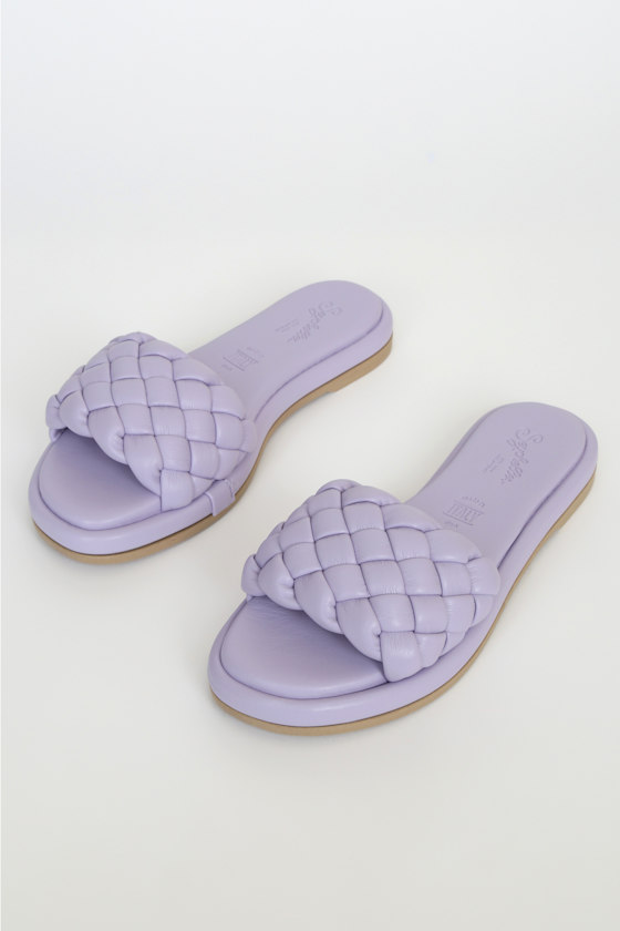 Bellissima Lavender Woven Slide Sandals 3