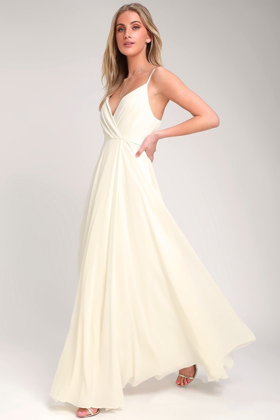 Lovely Cream Maxi Dress - Cream Maxi - Gown - Bridesmaid Dress - Lulus