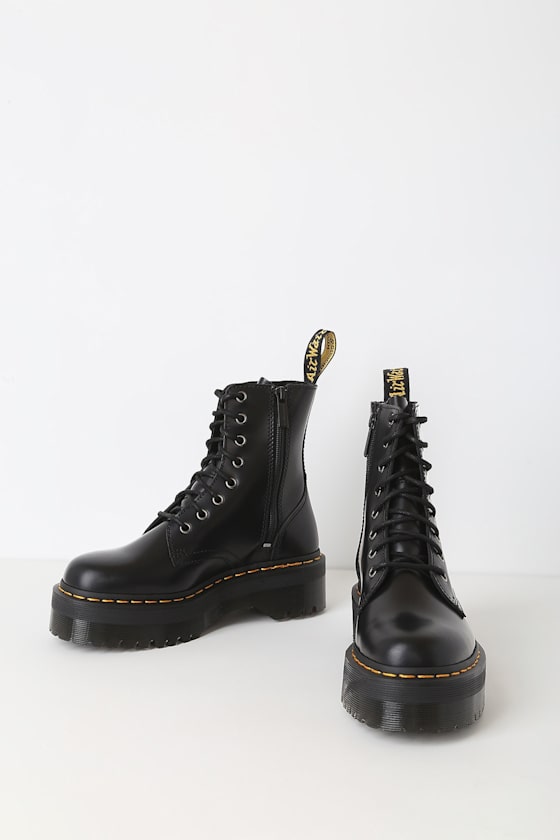 jadon platform 8 eye boot black