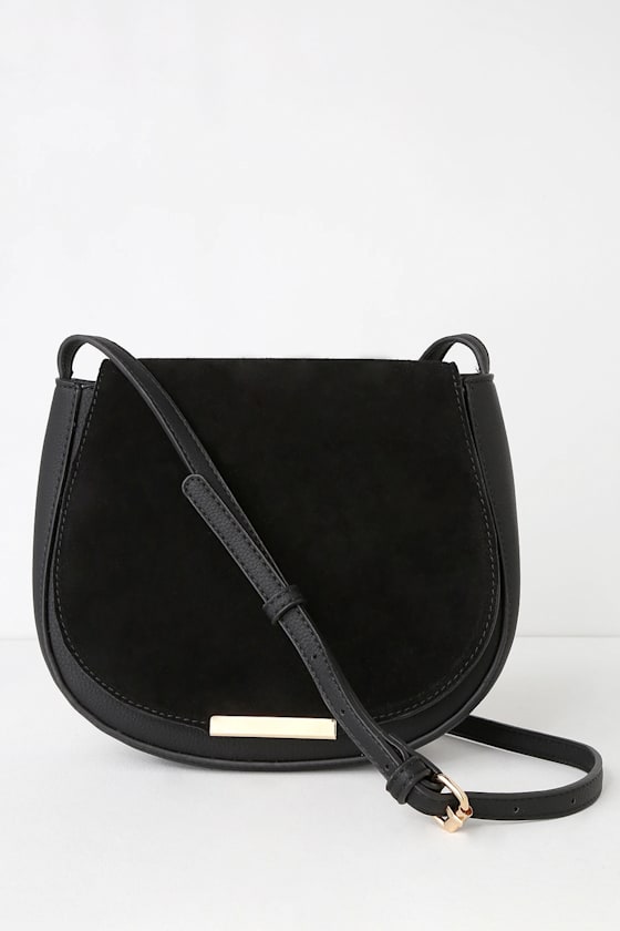 Set the Trend Black Suede Leather Purse 3