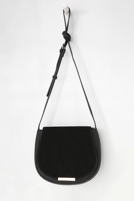 Set the Trend Black Suede Leather Purse 2