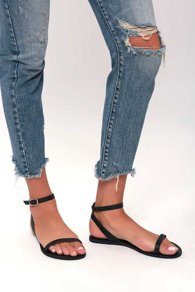 leather ankle strap sandals