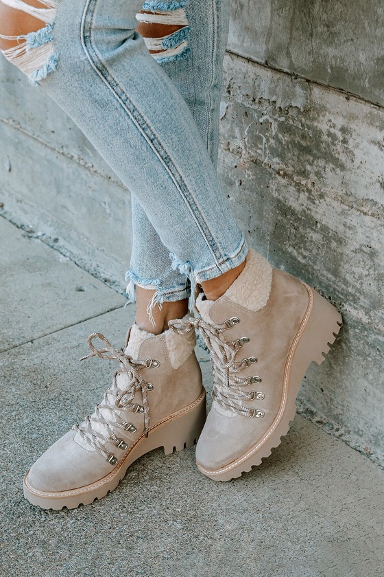 Hanley Almond Suede Leather Ankle Boots