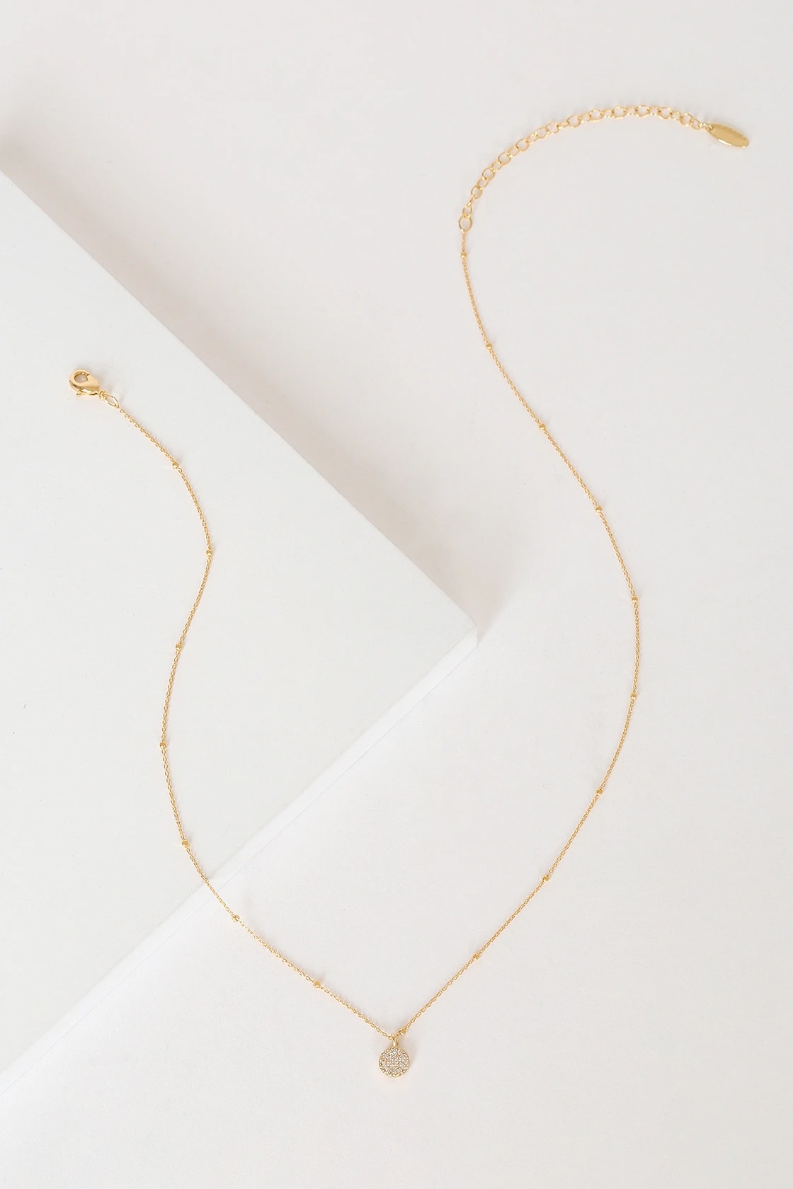 Hidden Gem 14KT Gold Rhinestone Necklace