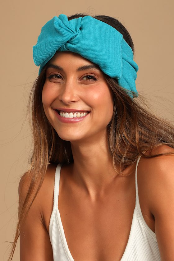 Teal Wide Headband Ribbed Oversized Headband Turban Headband Lulus