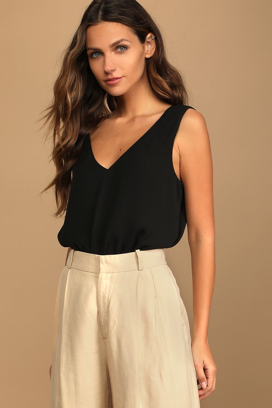 Black V Neck Tank Top
 Black Tank Top V Neck Tank Top Woven Tank Top Lulus