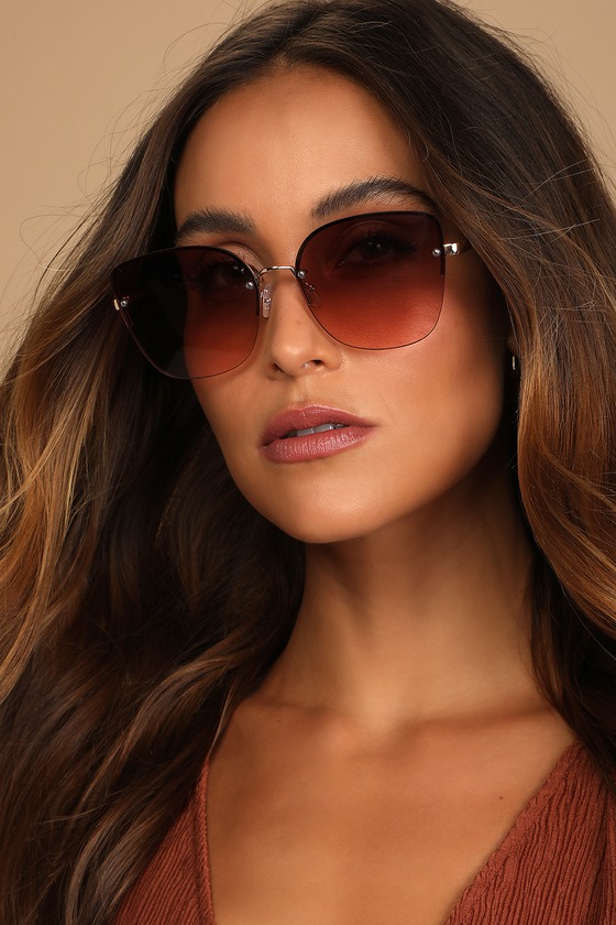 Rimless ombre sales sunglasses