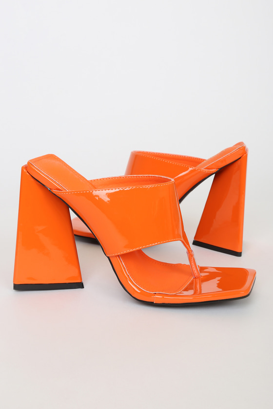 Buy > bright orange high heels > in stock