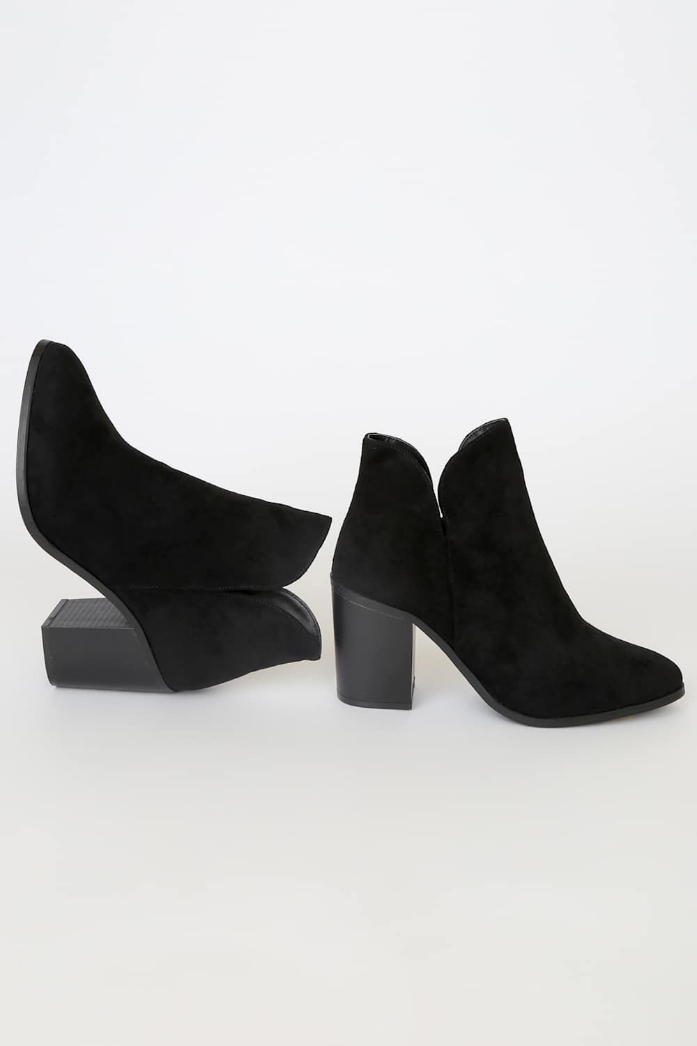 Martella Black Suede Ankle Booties