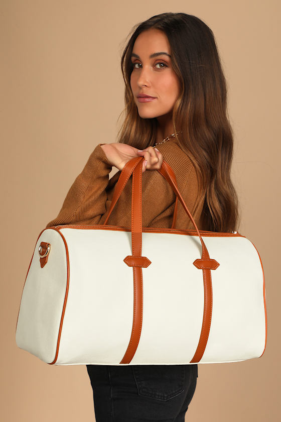 Next Destination Ivory and Camel Weekender Bag 6