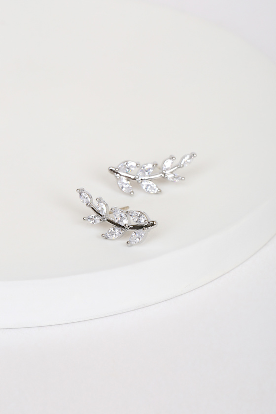 Rose Vine Earrings in Silver main image 1