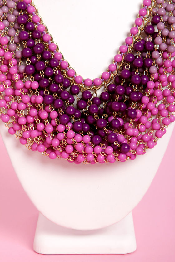Beaded Necklace Purple Necklace 39.00