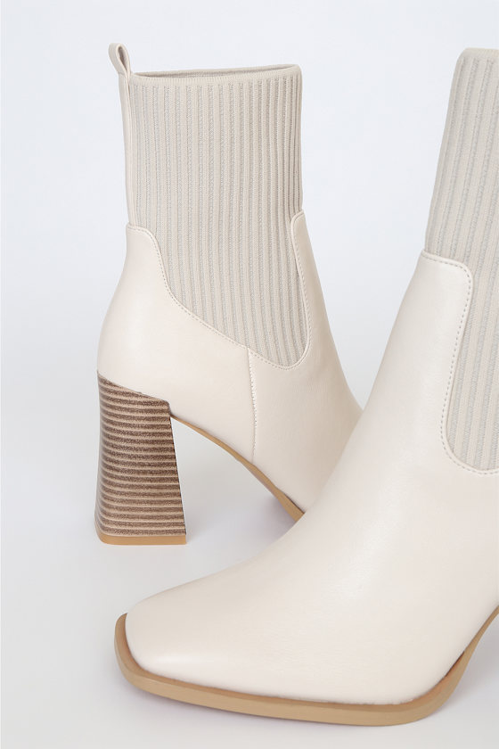 Naynee Bone Square Toe Mid-Calf Boots - thumbnail 3