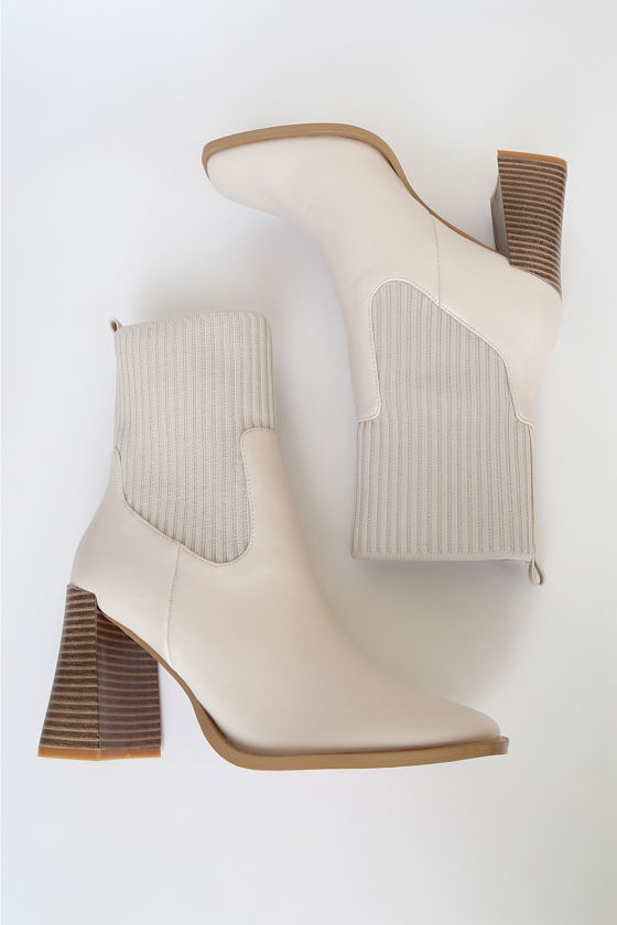 Naynee Bone Square Toe Mid-Calf Boots - thumbnail 4