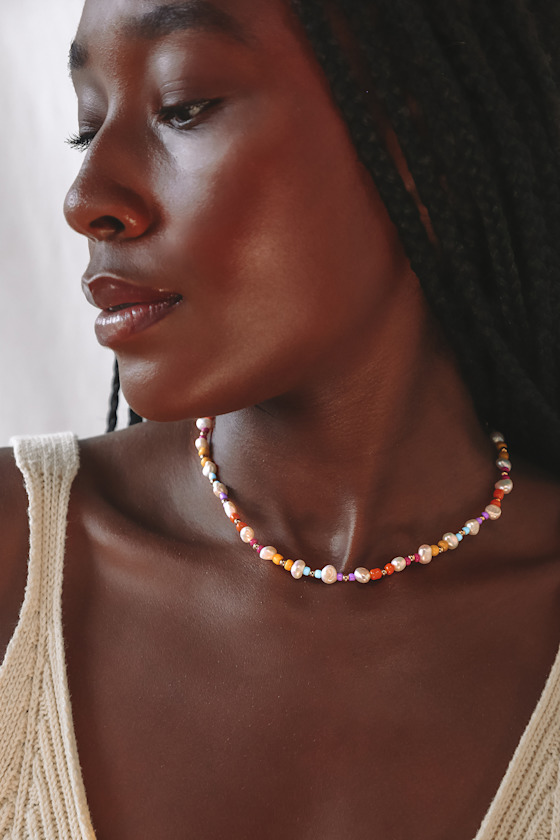 Tastemaker Multi Beaded Pearl Choker Necklace 1