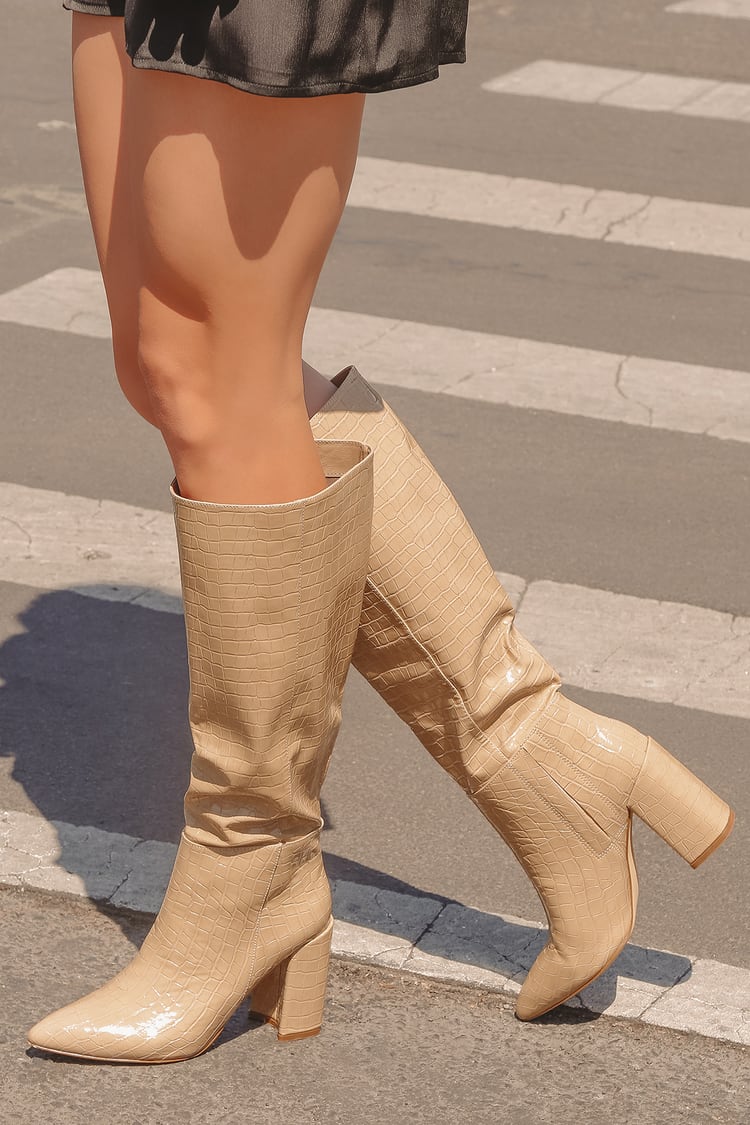Lulus Pointed-Toe Knee High Boots