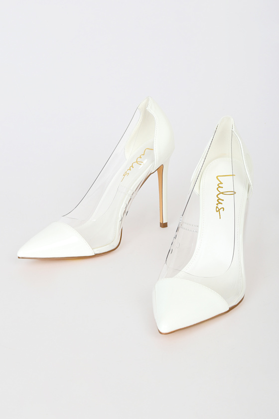 Salema White Patent Pointed-Toe Pumps 4