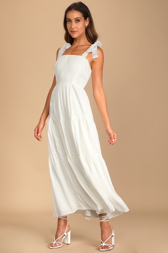 White Maxi Dress - Lace Maxi Dress - Tie-Strap Maxi Dress - Lulus