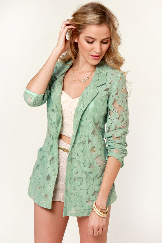Lace blazer hotsell