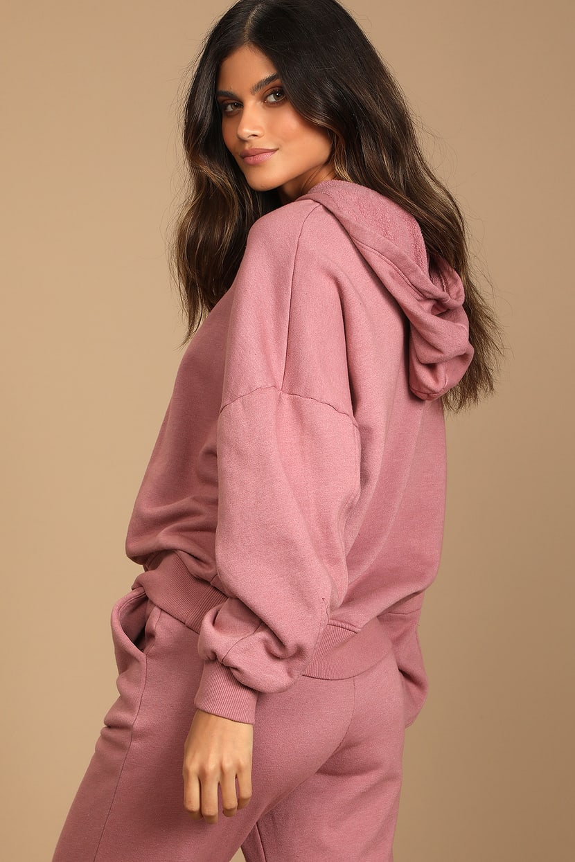 Comfy Lightweight Sweater - French Terry Hoodie - Pink Hoodie - Lulus
