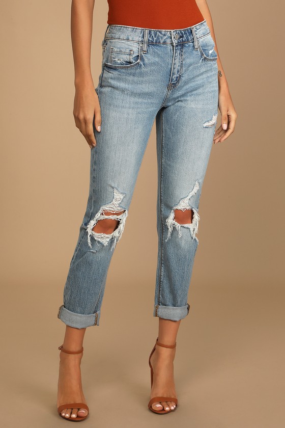 light wash ripped jeans