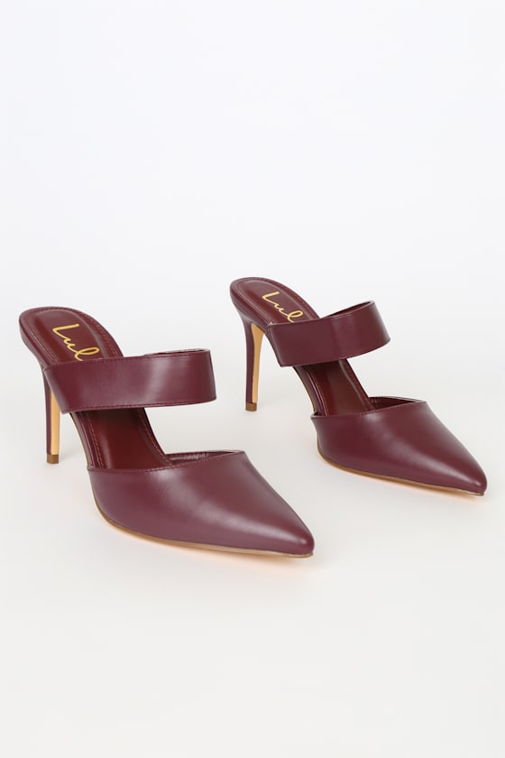 Faire Burgundy Pointed-Toe Mules 2