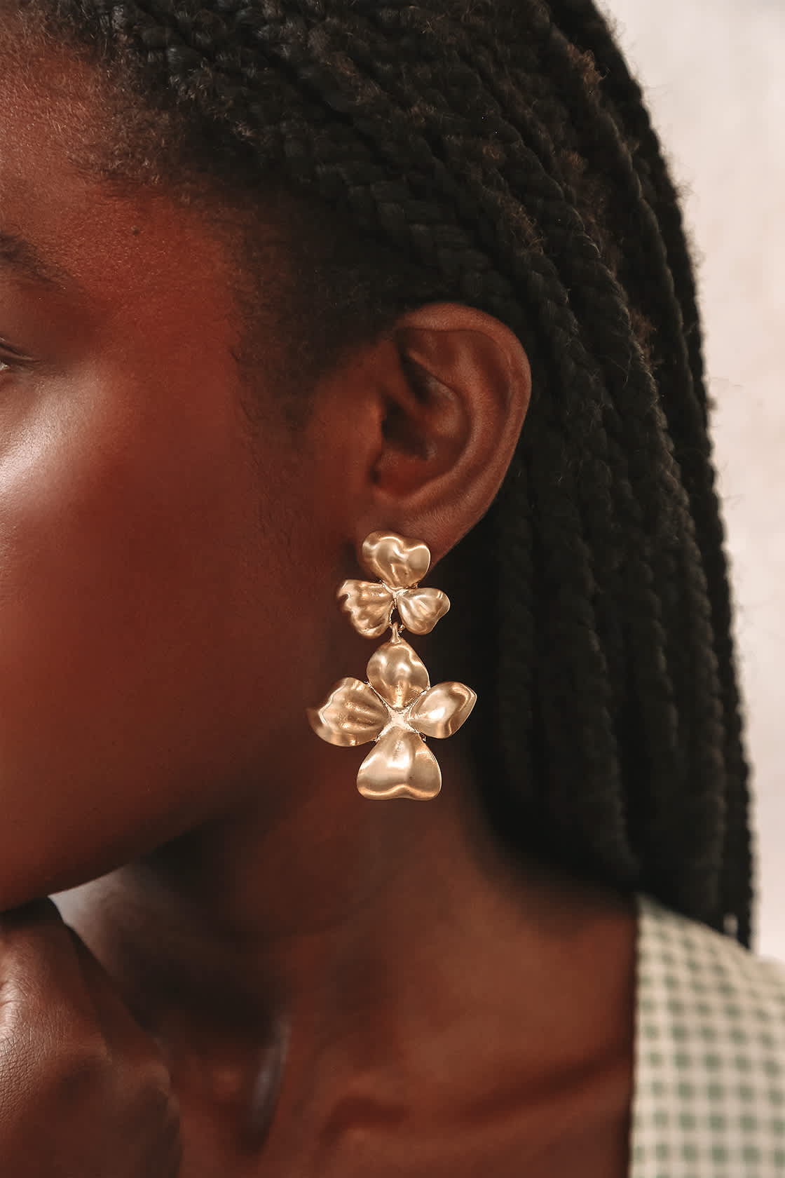 Brushed Gold Earrings Flower Earrings Drop Earrings Lulus