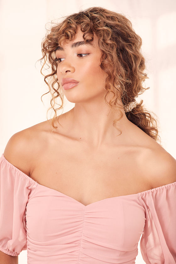 As I Saw You Rose Off-the-Shoulder Puff Sleeve Maxi Dress 3