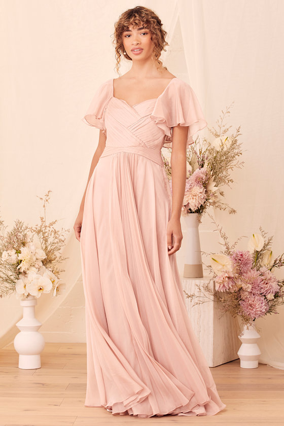 Forever Lasting Love Light Rose Pleated Maxi Dress 5