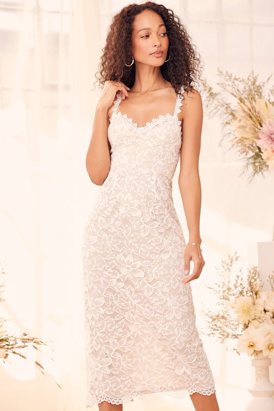 All My Love For You White Lace Sleeveless Midi Dress 5