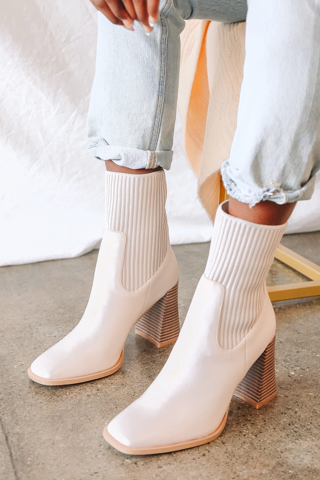 Light Cream Bone Booties for Fall
