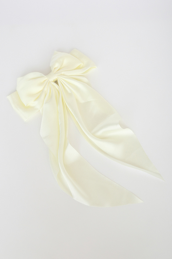 Elegant Finish Ivory Oversized Bow Hair Clip 2
