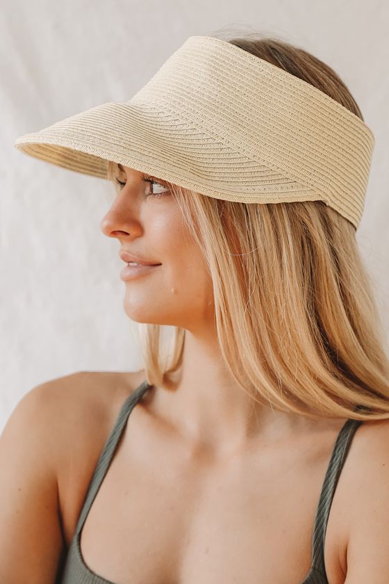 Beige Visor Straw Visor Woven Visor Sun Visor Sun Hat Lulus